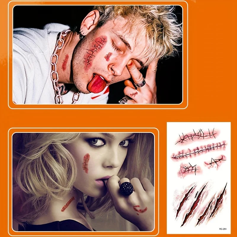 Halloween Fake Scar Tattoo Stickers