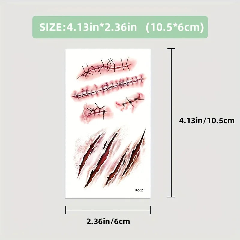 Halloween Fake Scar Tattoo Stickers