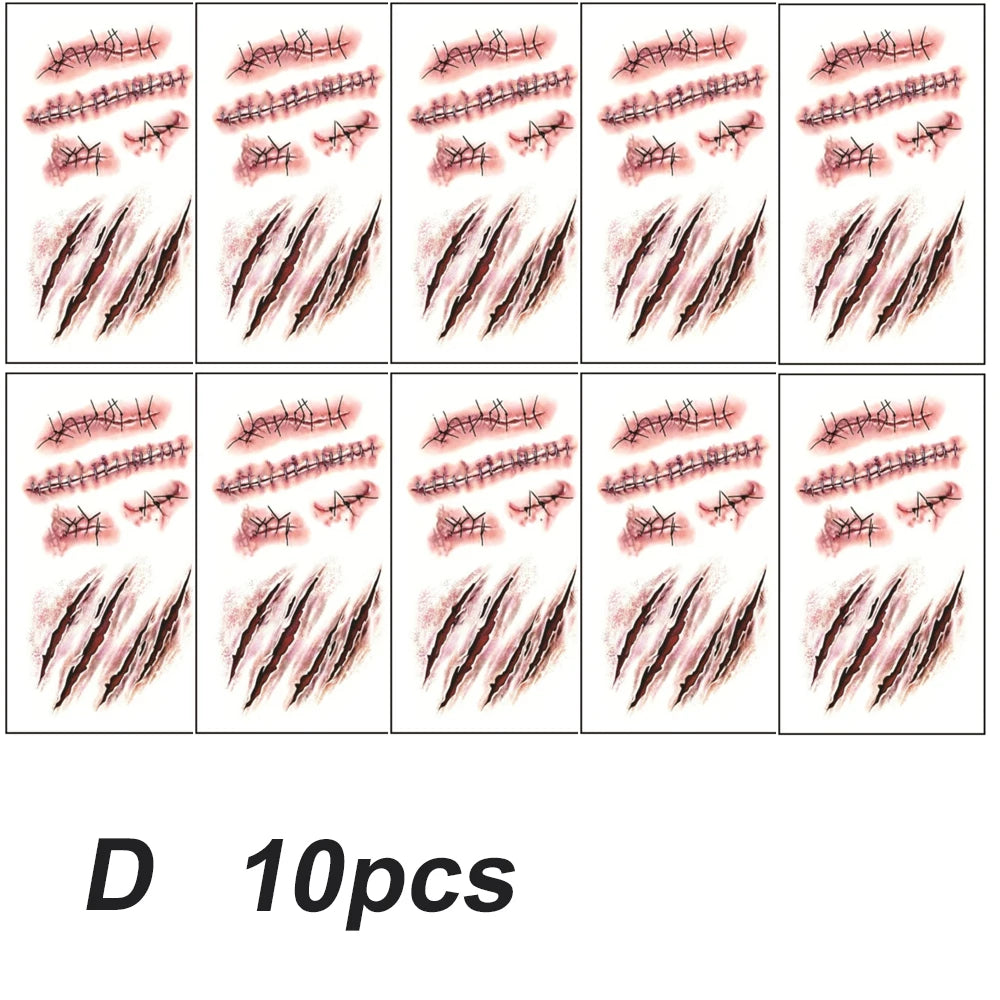 Halloween Fake Scar Tattoo Stickers