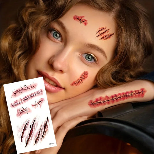 Halloween Fake Scar Tattoo Stickers