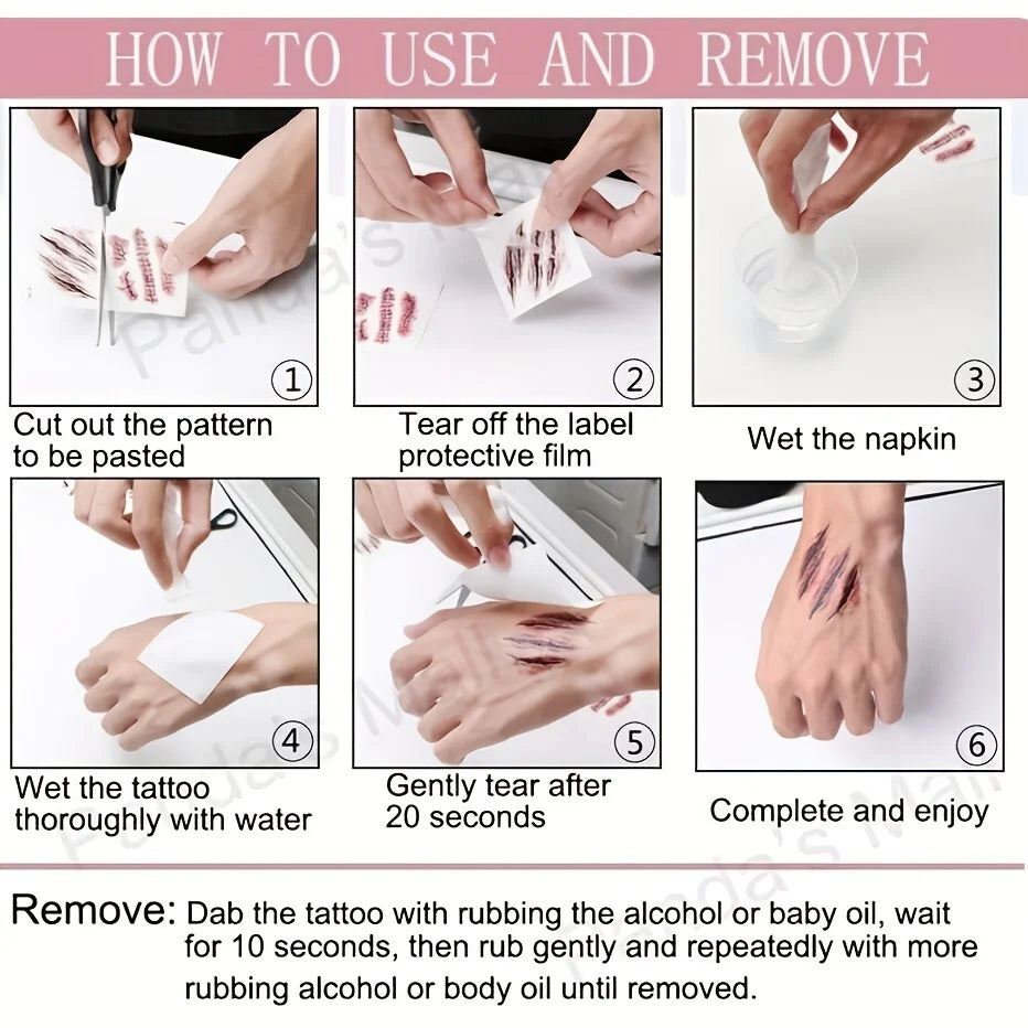 Halloween Fake Scar Tattoo Stickers