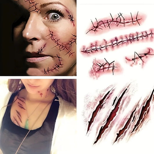Halloween Fake Scar Tattoo Stickers